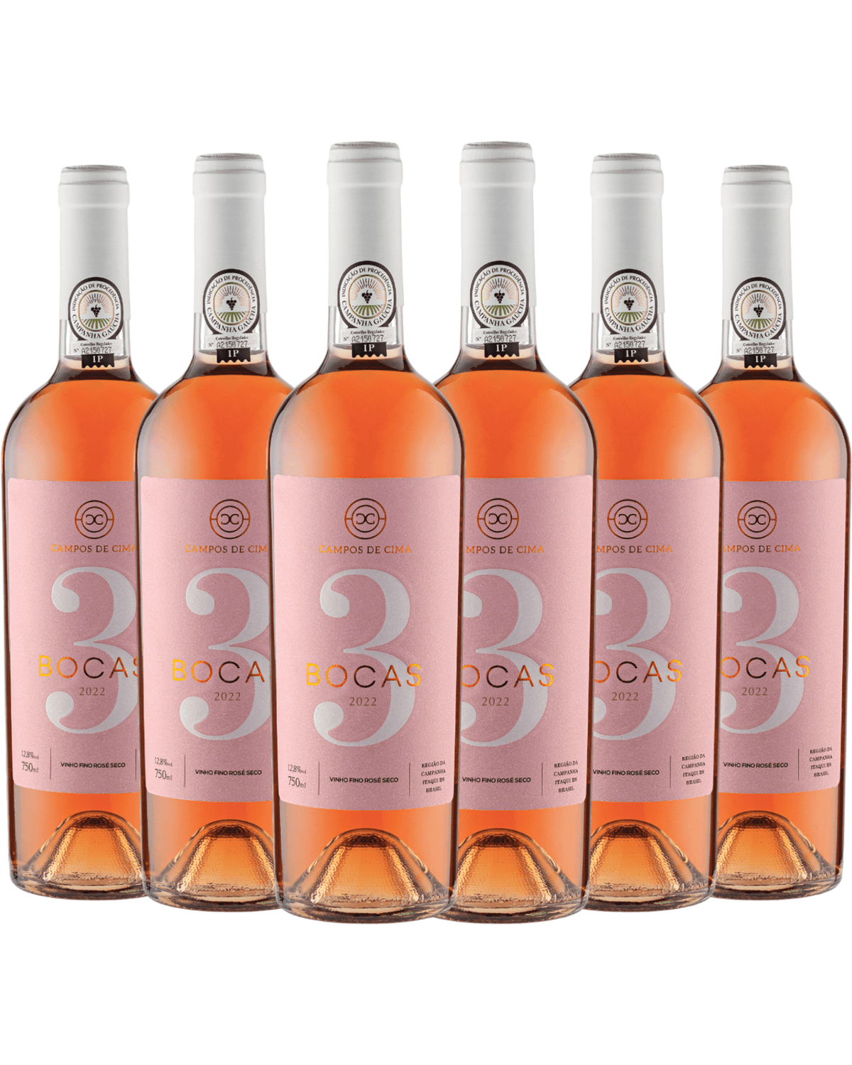 Pack 6 Unidades Vinho 3 Bocas Rosé